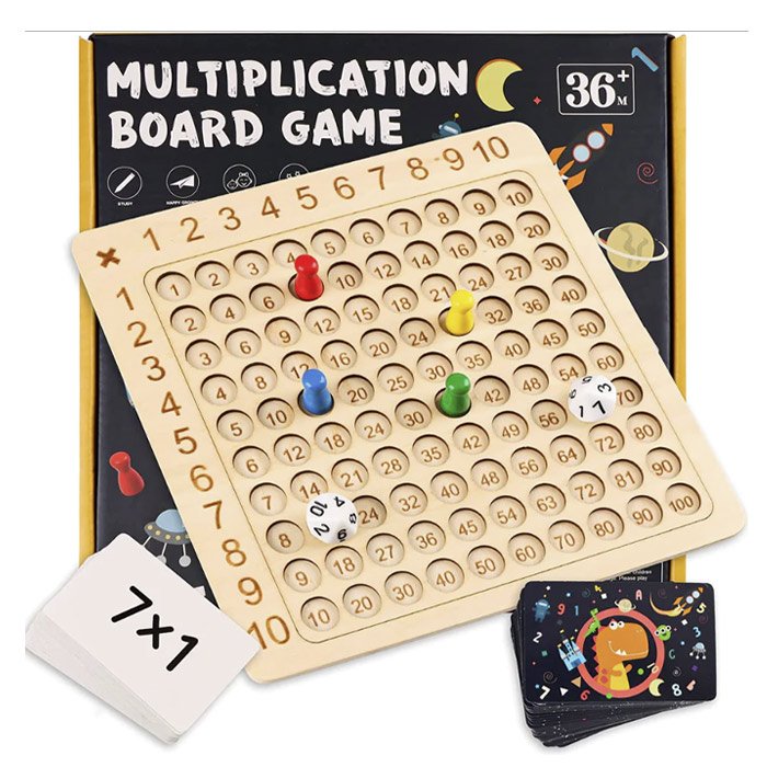 Dřevěná tabulka na učení násobení - Montessori