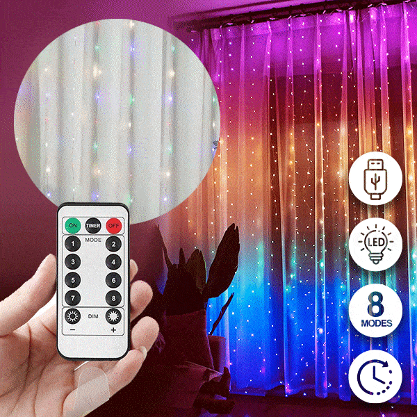 Vícebarevný světelný závěs s 300 LED světly - Colorlights