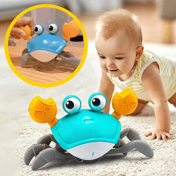 Interaktivní hračka krab, který se plazí, hraje hudbu a svítí - Craby
