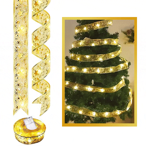 Vánoční světla se stuhou - Ribby