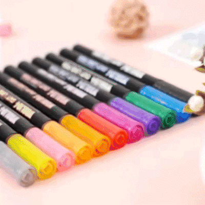 Stříbrné fixy s barevným okrajem - 12 ks – Silvermarkers