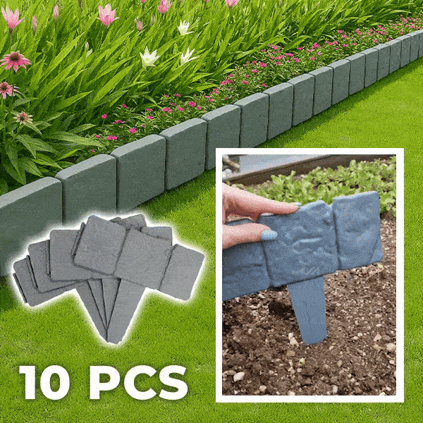 Zahradní plot s imitací kamene (10 kusů) - Stonefency
