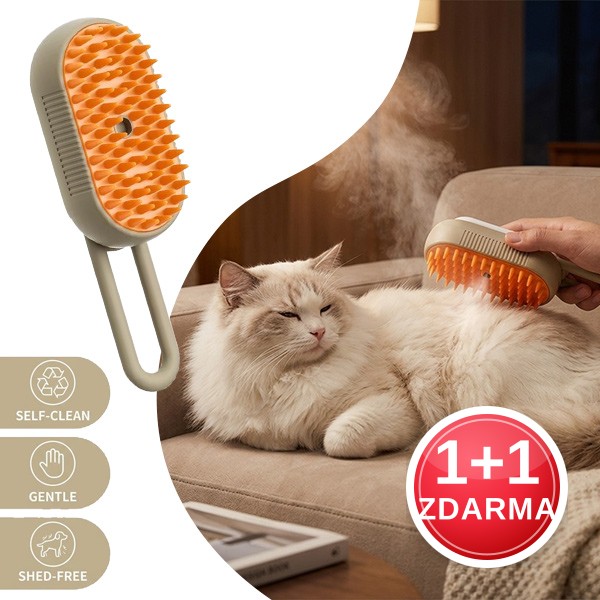 Parní kartáč pro domácí mazlíčky - PawMist (1 + 1 ZDARMA)
